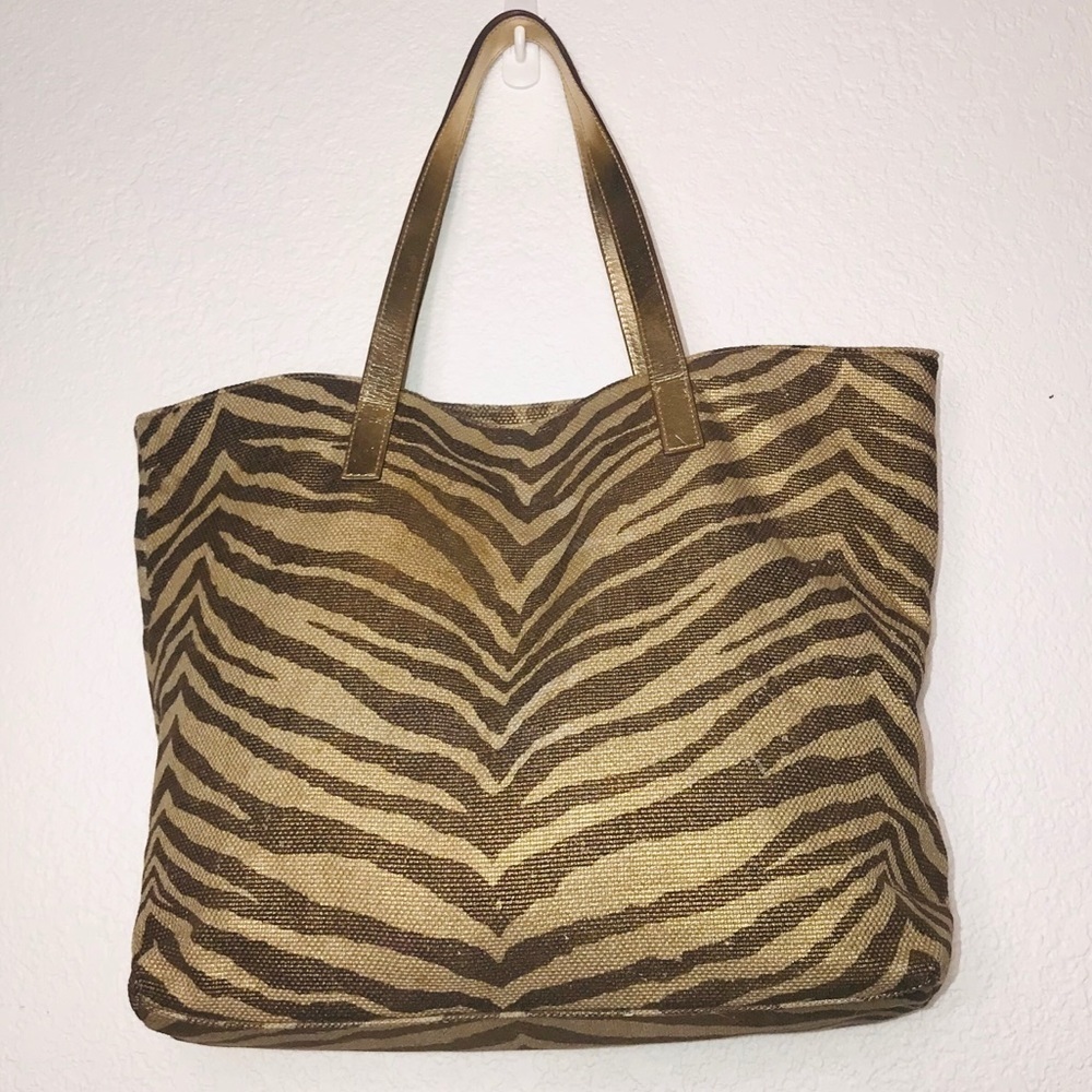 Michael Kors Gold Zebra Print Shoulder Bag - Picture 2 of 8